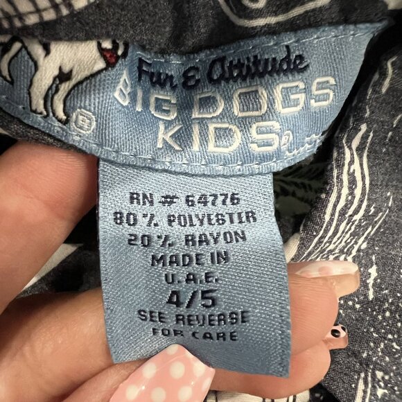 Big Dogs Kids Boys 4/5 Hawaiian Islands Aloha Shirt Tropical - Picture 4 of 4